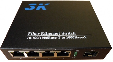 Медиаконвертер 3K 4*10/100/1000M SFP