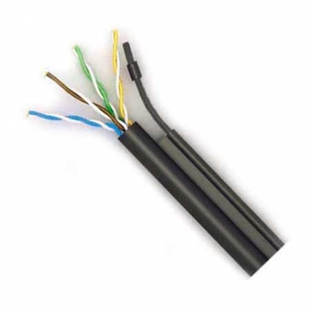 Витая пара наружная UTP CAT-5 (Cu 4*2*0,51мм)  с тросом 1,3мм 305м